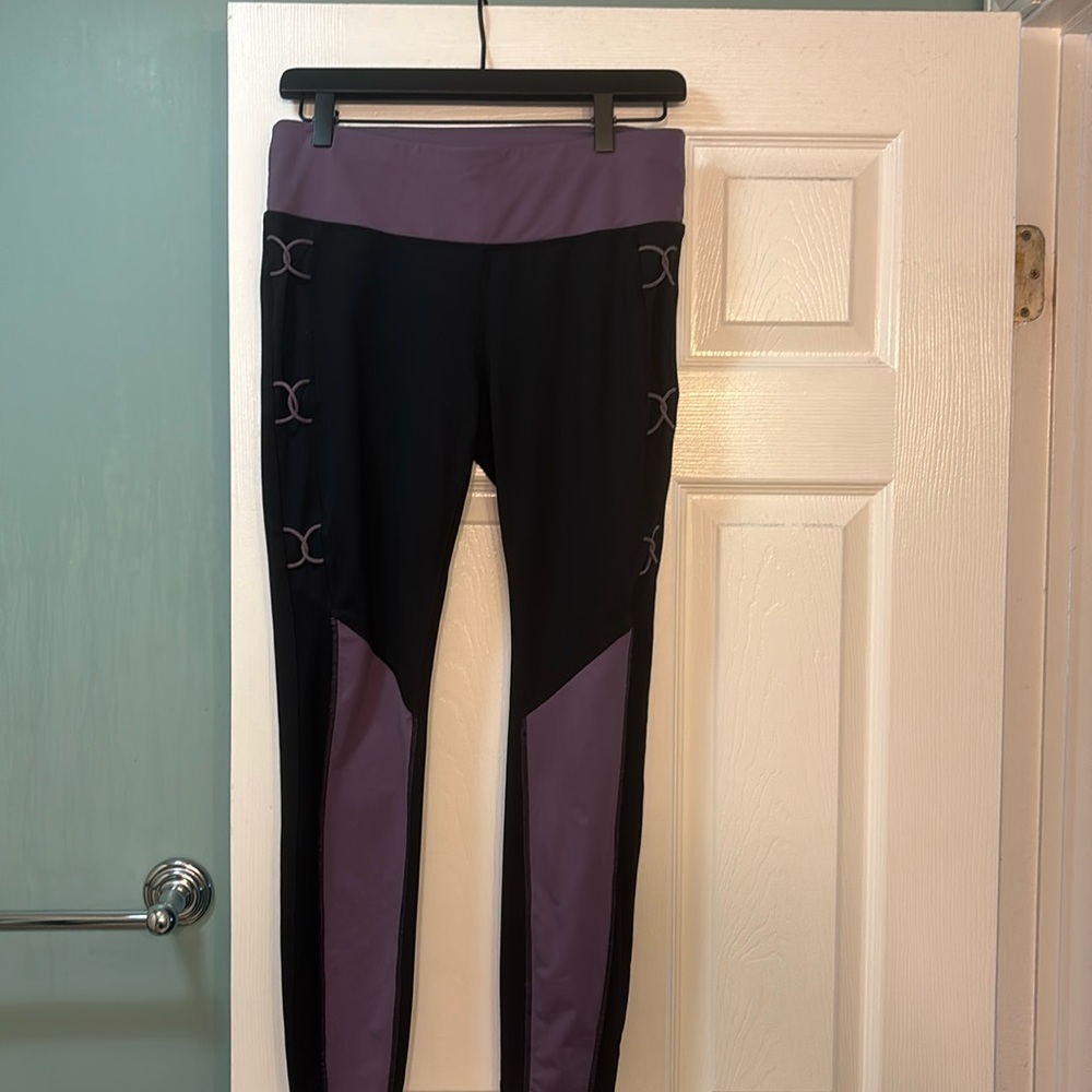 Ivanka Trump purple/black with mesh leggings